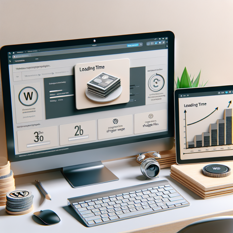 Arbeitsplatz mit WordPress-Editor und Visualisierung verbesserter Ladezeit durch Bildoptimierung