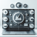 Modernes Shop-Setup mit Symbolen für Performance und Kundenbindung