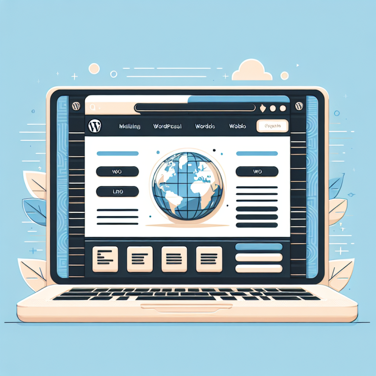 Illustration einer mehrsprachigen WordPress-Website für internationale Projekte